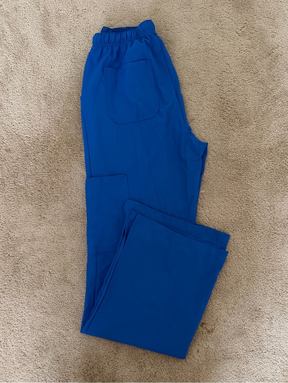 Women's Bright Blue Elastic-Waist Scrub Pants